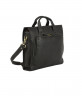 Черная деловая мужская кожаная сумка с наплечным ремнем Bufalo UJ-15
