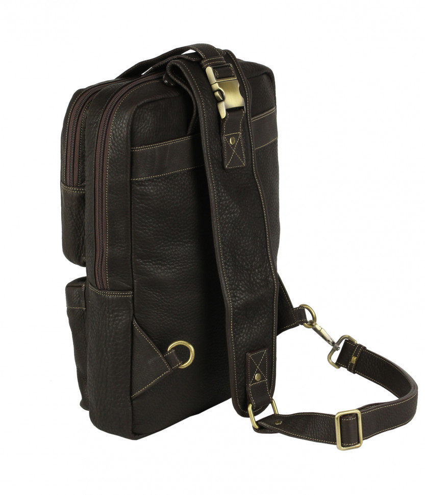 Коричневый рюкзак на одну лямку Bufalo BPJ-06 из мягкой кожи