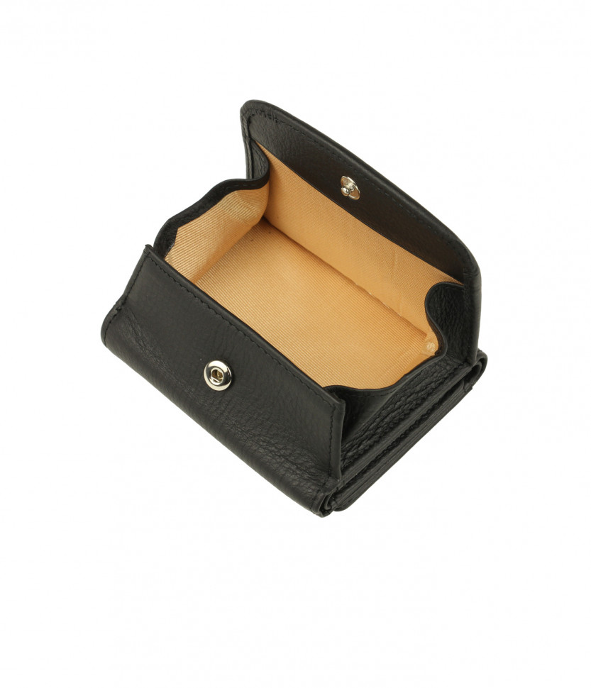 Компактный женский кошелек из мягкой кожи Bufalo WLJ-42 чёрного цвета
